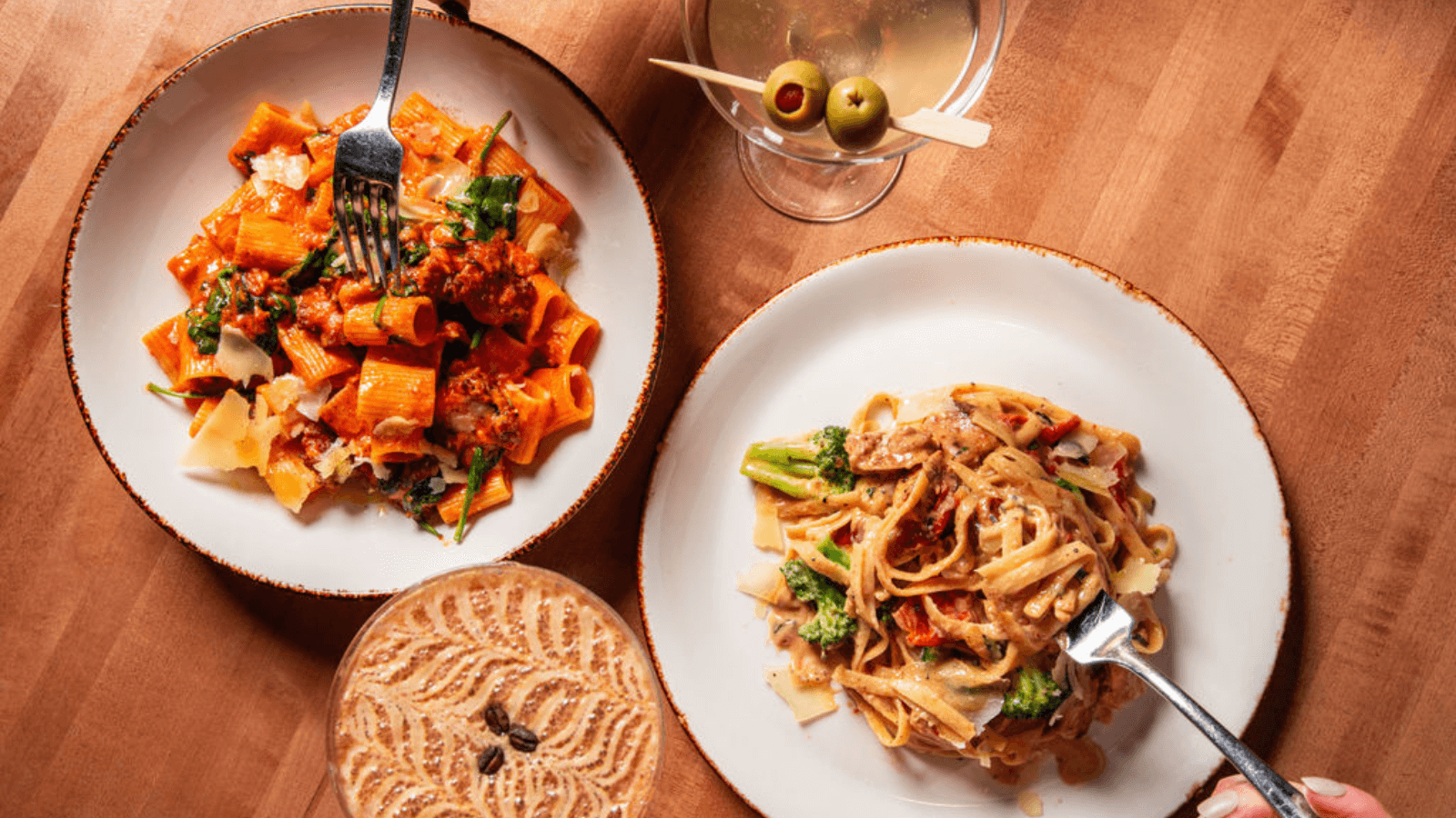 Vodka Sauce Pasta and Chicken Alfredo