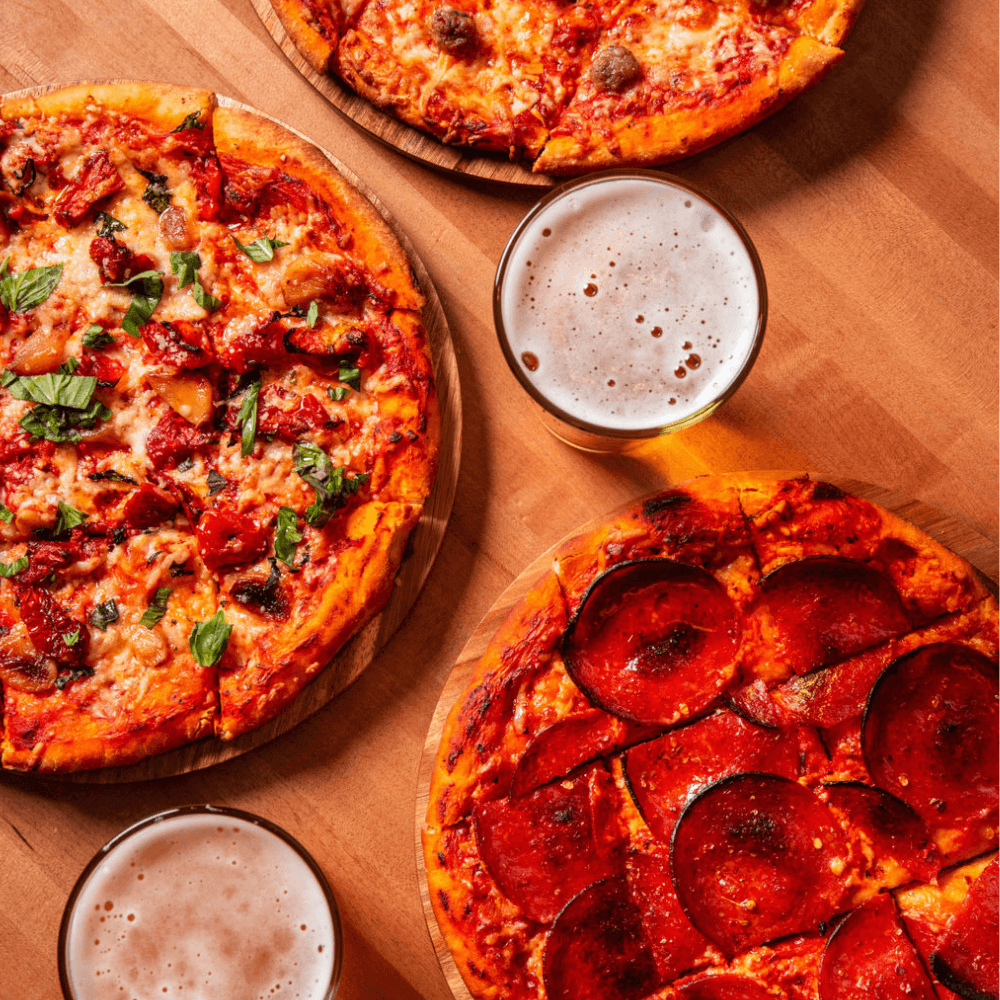 pepperoni and margherita pizza